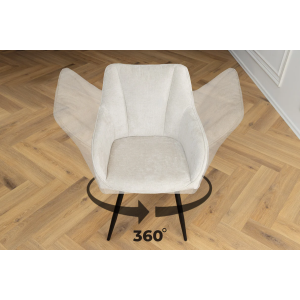 Set 2 jídelních židlí AVIGNE - 360° bílá/černá žinylková tkanina  Kuchyň a jídelna 46470