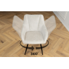 Set 2 jídelních židlí AVIGNE - 360° bílá/černá žinylková tkanina  Kuchyň a jídelna 46470