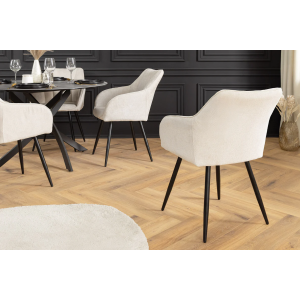 Set 2 jídelních židlí AVIGNE - 360° bílá/černá žinylková tkanina  Kuchyň a jídelna 46470
