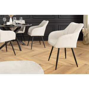 Set 2 jídelních židlí AVIGNE - 360° bílá/černá žinylková tkanina  Kuchyň a jídelna 46470