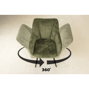 Set 2 jídelních židlí AVIGNE - 360° zelená/černá žinylková tkanina  Kuchyň a jídelna 46472