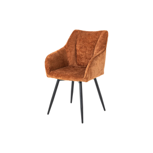 Set 2 jídelních židlí AVIGNE - 360° rezavě hnědá/černá žinylková tkanina  Kuchyň a jídelna 46471