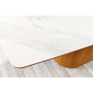 Luxusní stůl UNIQUE II 200 CM bílý mramor/dýha dub  Místnosti 45142