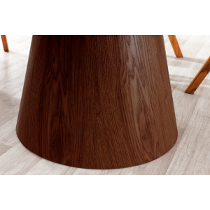 Kulatý jídelní stůl UNIQUE II 120 CM bílý mramor/dýha ořech  Místnosti 45144