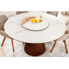 Kulatý jídelní stůl UNIQUE II 120 CM bílý mramor/dýha ořech  Místnosti 45144