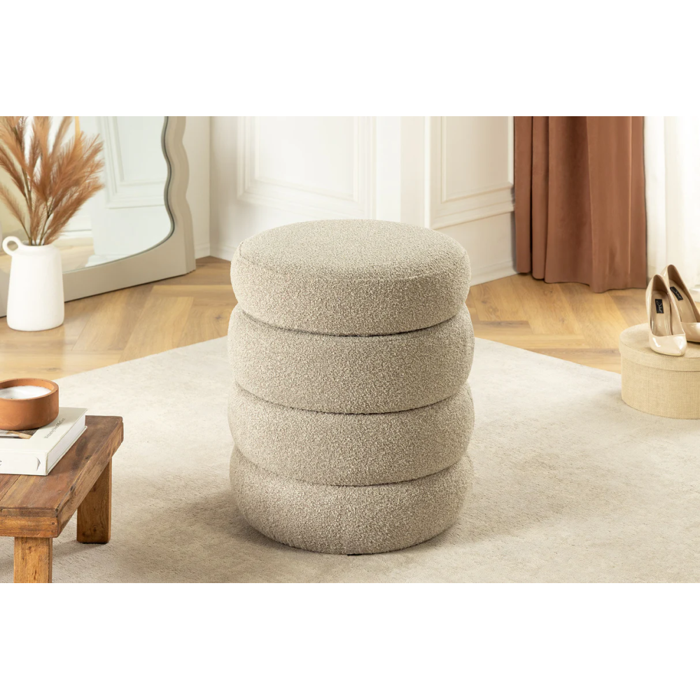 Taburetka VOQUE 50cm s úložným prostorem, taupe béžová  Místnosti 46685