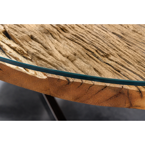 Oválný jídelní stůl BARRACUDA 220cm, teak+sklo  Místnosti 43626