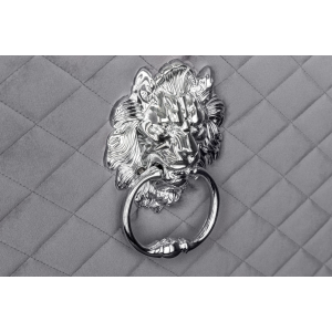 Pohovka CASTLE DELUXE 165 cm s lví hlavou, sametově šedá v barokním stylu  Místnosti 43211