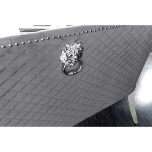 Pohovka CASTLE DELUXE 165 cm s lví hlavou, sametově šedá v barokním stylu  Místnosti 43211