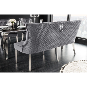 Pohovka CASTLE DELUXE 165 cm s lví hlavou, sametově šedá v barokním stylu  Místnosti 43211