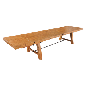 Rozkládací jídelní stůl FINCA 300-400cm, borovicový 80mm vintage hnědý  Místnosti 45129