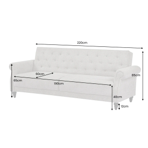 Rozkládací pohovka MAISON BELLE 220cm buclé, šedo-béžová  Místnosti 44236