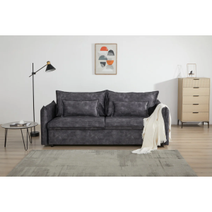 3místná sametová rozkládací pohovka APARTMENT 215cm ,šedá  Místnosti 47133