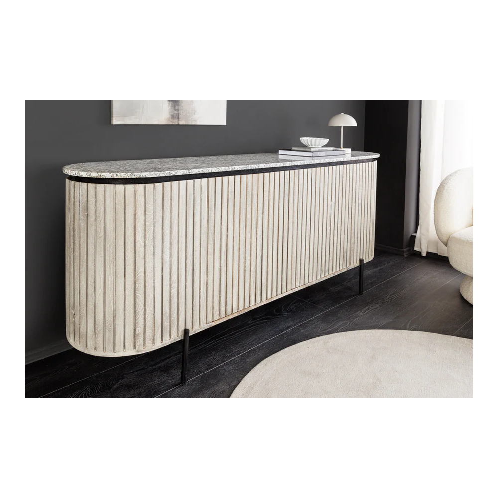 Komoda ADLON 170 cm s mramorovou deskou - mangové dřevo  Místnosti 47694