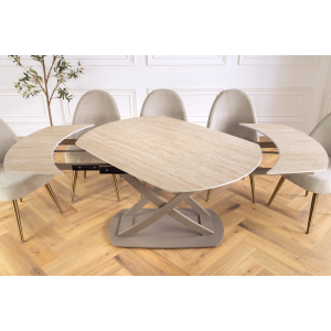 Jídelní stůl INCEPTION GREIGE 130-190 CM travertin rozkládací  Místnosti 46426