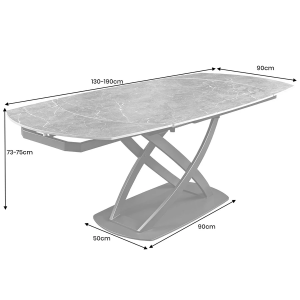 Jídelní stůl INCEPTION GREIGE 130-190 CM travertin rozkládací  Místnosti 46426