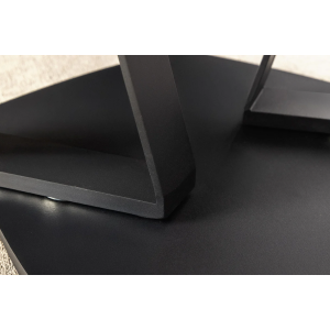 Konferenční stolek MOVEMENT 80-130 cm otočný keramický stůl s přírodním travertinem a vzhledem rezavění  Místnosti 46421