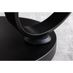 Konferenční stolek DANCING RINGS 80-135 cm otočný keramický stůl s přírodním travertinem a vzhledem rezavění  Místnosti 46316