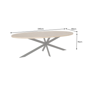 Jídelní stůl GALAXIE 240cm oválný mangové dřevo přírodní hnědý  Místnosti 45759