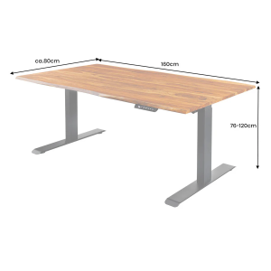 Stůl MAMMUT 160 cm, deska z palisandrového dřeva, výškově nastavitelná, bez nohou  Stoly a stolky 46810