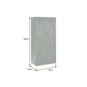 Ručně vyrobená vysoká komoda PEACOCK 170cm z mangového dřeva - tmavě zelená  Komody a šatní skříně 45590