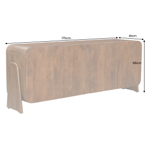 Příborník BRASIL 175cm mangové dřevo, hnědý  Komody a šatní skříně 45788