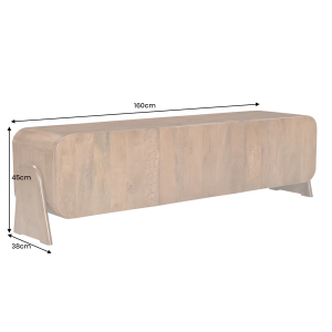 TV stolek BRASIL 160 cm mangové dřevo, hnědý  TV stolky a komody 45789