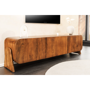 TV stolek BRASIL 160 cm mangové dřevo, hnědý  TV stolky a komody 45789