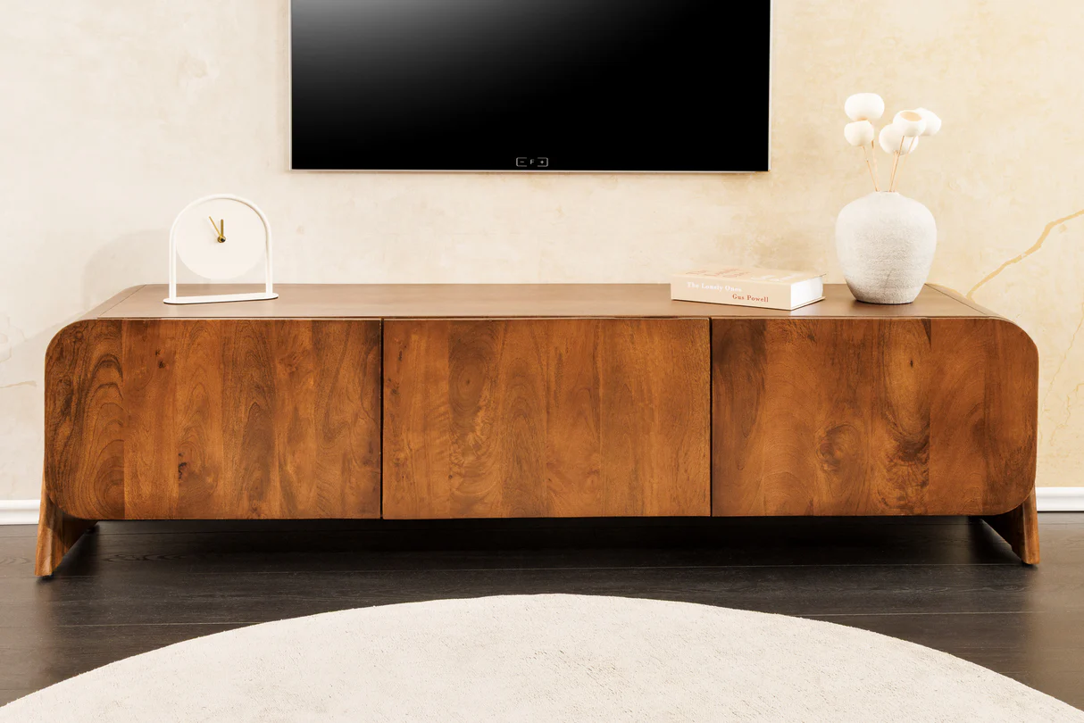 TV stolek BRASIL 160 cm mangové dřevo, hnědý  TV stolky a komody 45789