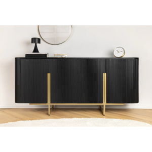 Ručně vyrobená komoda GATSBY 160cm retro styl mango, černá zlatá  Komody a šatní skříně 46432