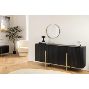 Ručně vyrobená komoda GATSBY 160cm retro styl mango, černá zlatá  Komody a šatní skříně 46432