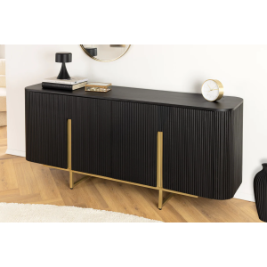 Ručně vyrobená komoda GATSBY 160cm retro styl mango, černá zlatá  Komody a šatní skříně 46432