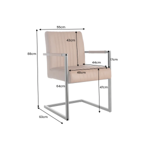Kožená židle s područkami ASTON, koňaková/černá  Místnosti 44530