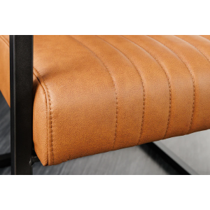 Kožená židle s područkami ASTON, koňaková/černá  Místnosti 44530