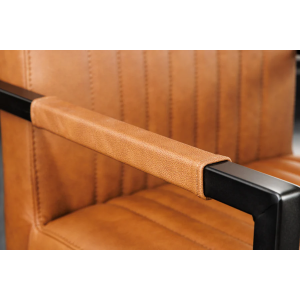 Kožená židle s područkami ASTON, koňaková/černá  Místnosti 44530