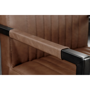 Kožená židle s područkami ASTON, hnědá/černá  Místnosti 44531