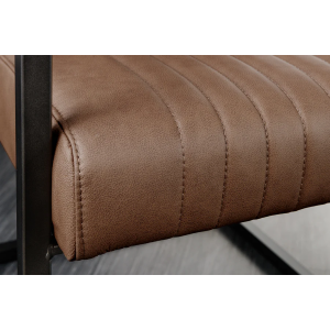 Kožená židle s područkami ASTON, hnědá/černá  Místnosti 44531