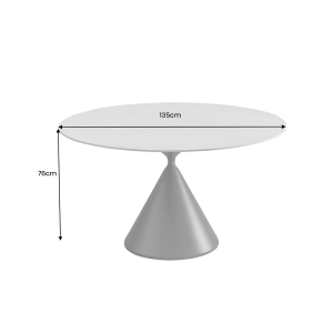 Jídelní stůl SIGNATURE 135 cm kulatý, mramor/černý kov  Místnosti 47471