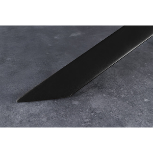 Jídelní stůl SCULPTURE 280 cm oválný rám černý s keramickou deskou, bílý mramorový vzhled  Stoly a stolky 46474