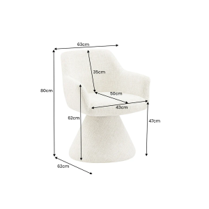 Otočná židle AMBIENTO 180° s područkami, ženilková látka béžová, automatické vracení  Místnosti 47789
