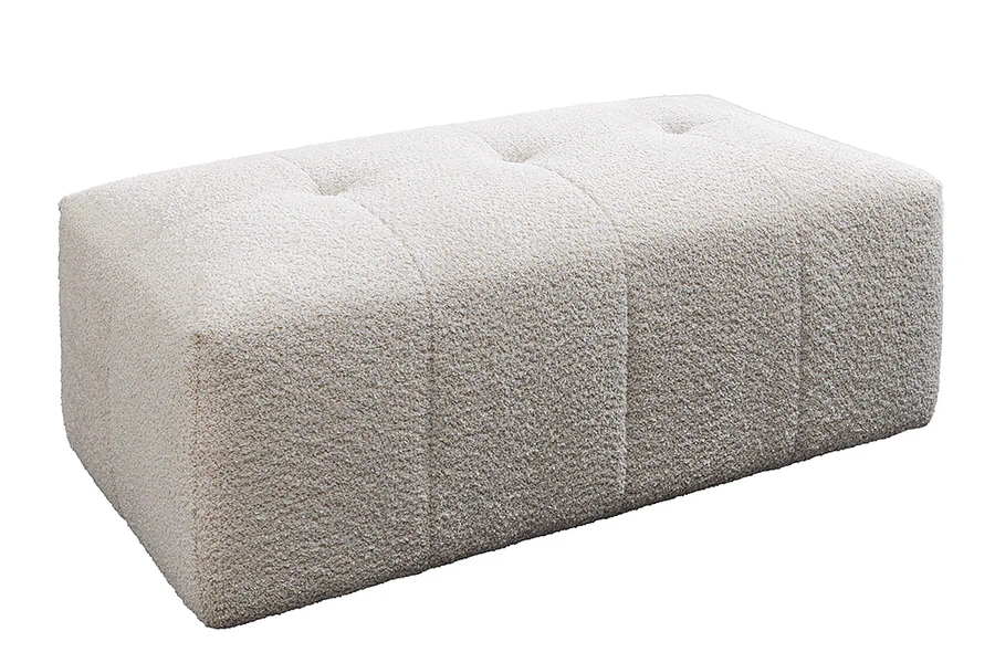 Taburet ROYAL 120cm, bouclé champagne béžová  Místnosti 44545