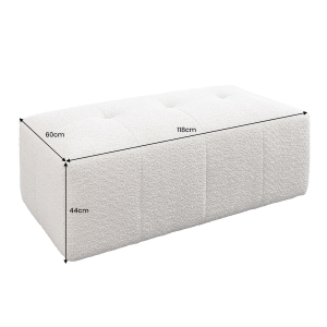 Taburet ROYAL 120cm, bouclé, šedá  Místnosti MH44543