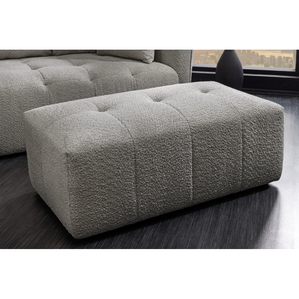 Taburet ROYAL 120cm, bouclé, šedá  Místnosti MH44543