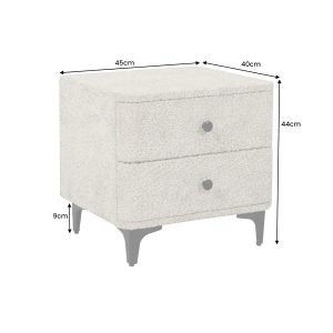 Noční stolek ART DECO 45cm bouclé greige  Místnosti 45333