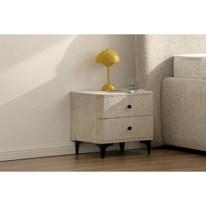 Noční stolek ART DECO 45cm bouclé greige  Místnosti 45333