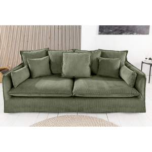 Pohovka HEAVEN 200cm 3místná pružinová s odnímatelným potahem, zelená  Místnosti 46107