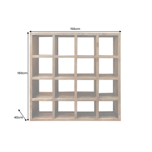 Knihovna IRON CRAFT 160x156cm mango přírodní  Místnosti 46798