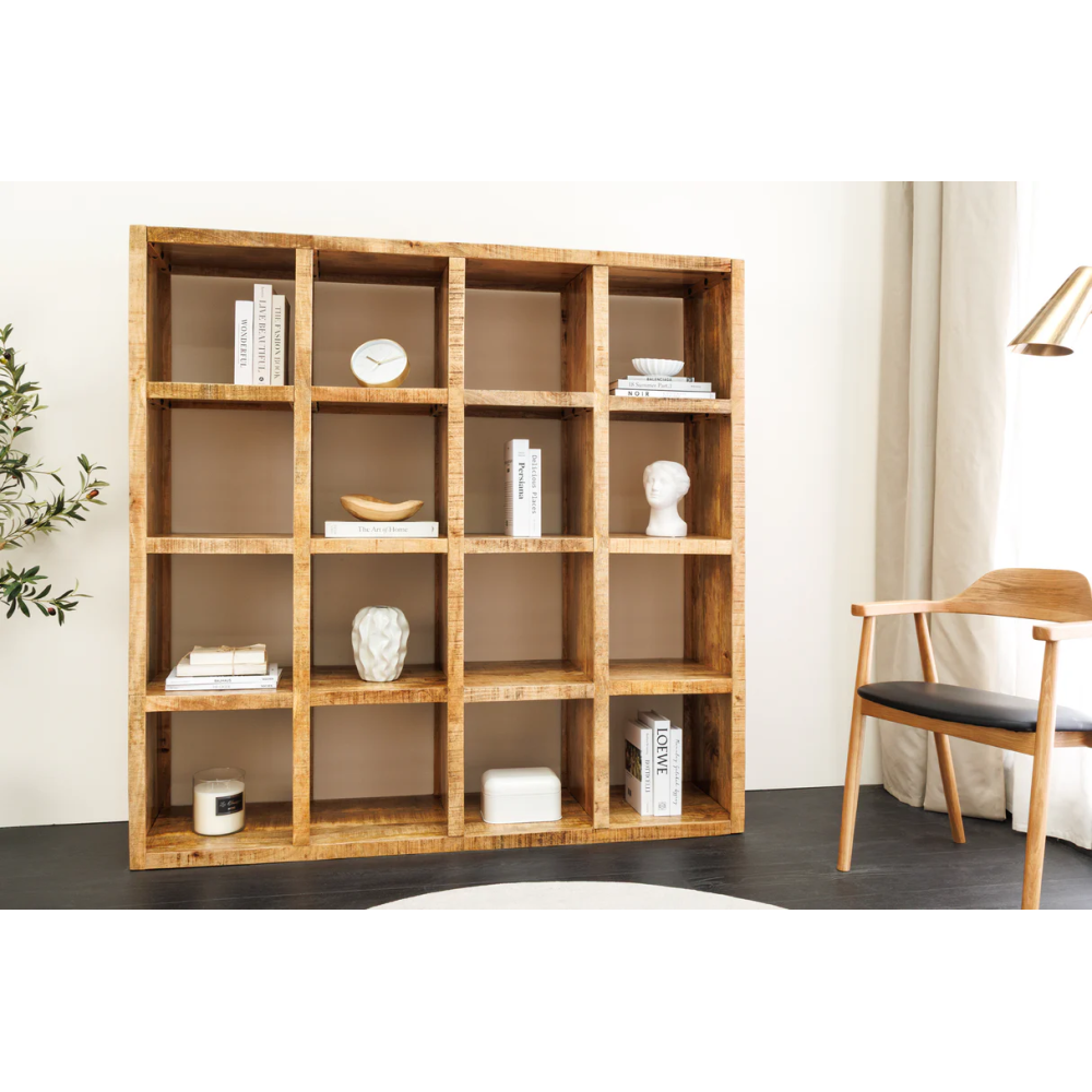 Knihovna IRON CRAFT 160x156cm mango přírodní  Místnosti 46798