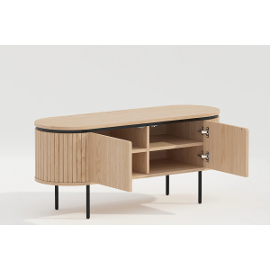 TV stolek ATELIER 120 cm, imitace přírodního dubu/ černá  Místnosti 47449