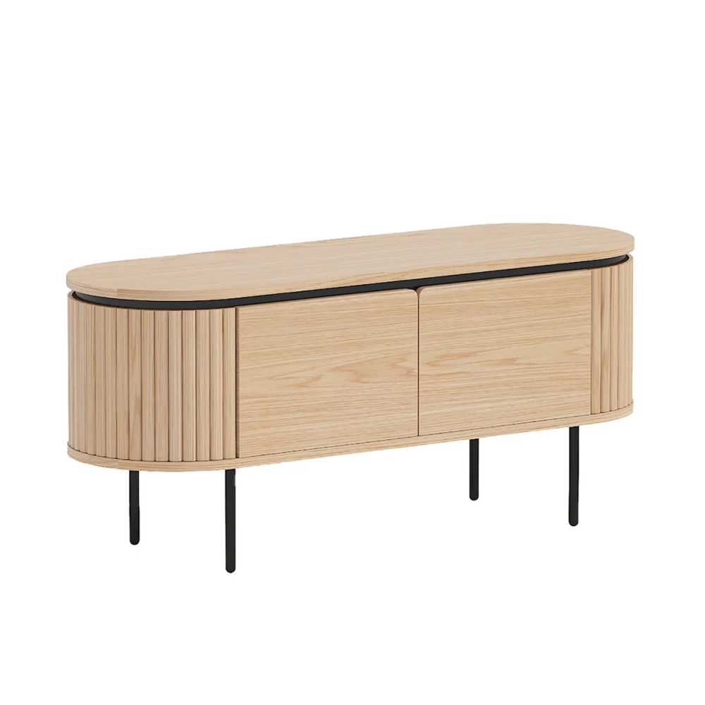 TV stolek ATELIER 120 cm, imitace přírodního dubu/ černá  Místnosti 47449